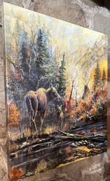 Moose on Rock - $1440